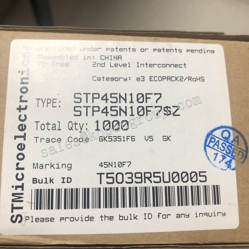STP45N10F7  MOSFET N-channel 100 V 0 013 Ohm typ 45 A STMicroelectronics