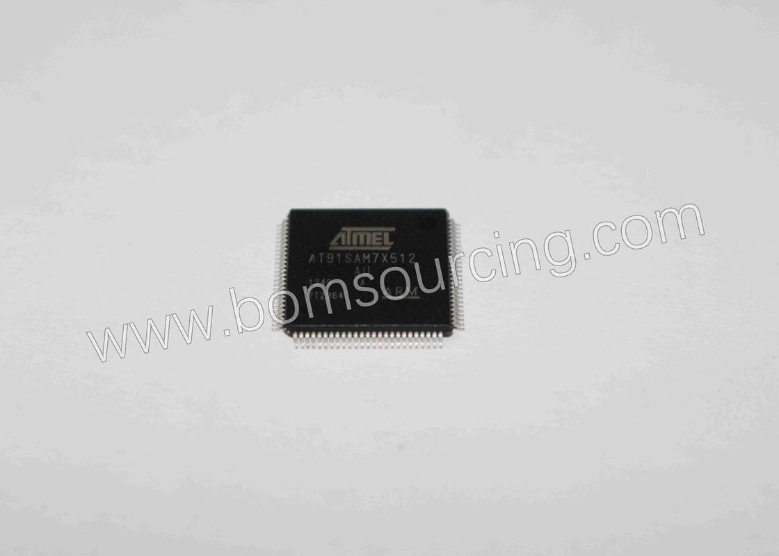55MHz 512KB FLASH Integrated Circuit IC Chip , AT91SAM7X512B-AU Microcontroller IC 16/32 Bit